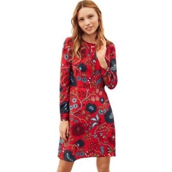 LOFT Dresses & Skirts - LOFT Women's Size 8 Red Floral Berry Dress